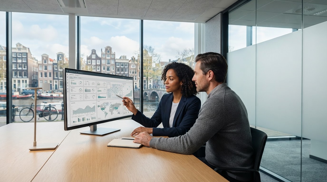 Miramagna AI dashboardweergave met technische datastructuur en analysepanelen
